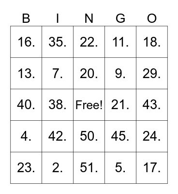 Home Office Bingo! Bingo Card