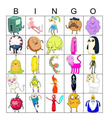 Adventure Time Bingo Card