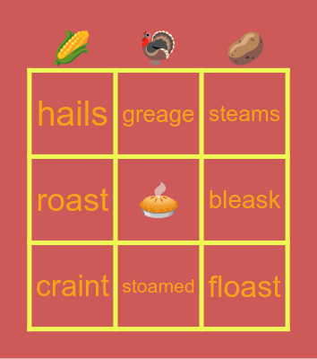😋 thanksgiving board! 😋 Bingo Card