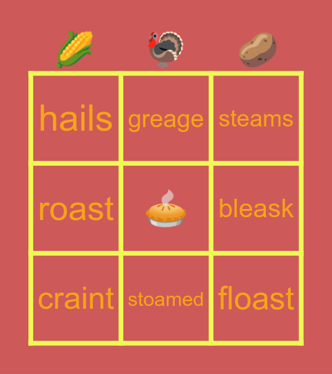 😋 thanksgiving board! 😋 Bingo Card