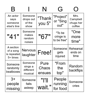 BATB Rehearsal BINGO Card
