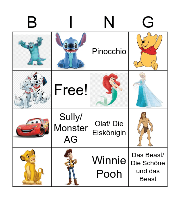 Disney- Bingo Card