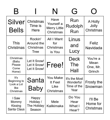 Christmas Bingo Card