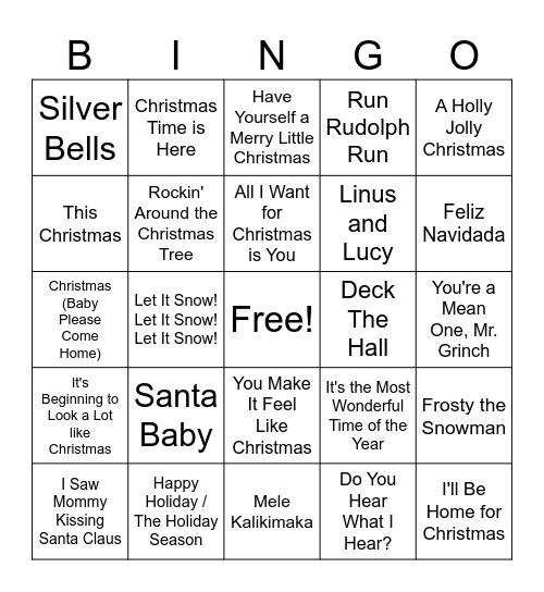 Christmas Bingo Card