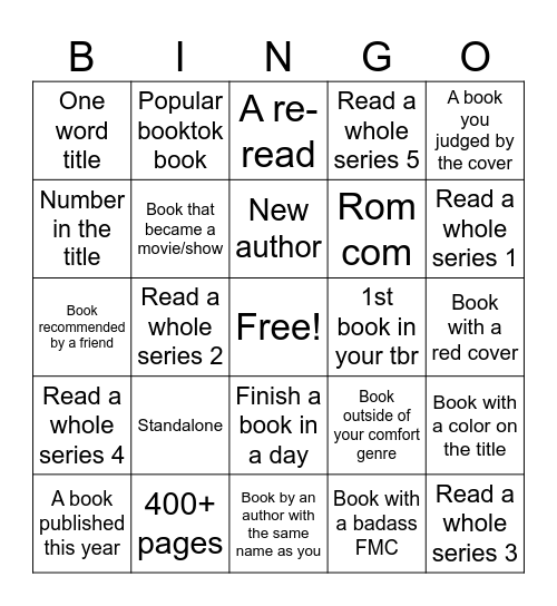 Book Bingo 2026 -- The Storygraph Bingo Card