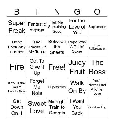 Aunties Thanksgiving Jams Bingo Card