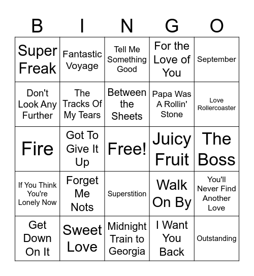 Aunties Thanksgiving Jams Bingo Card