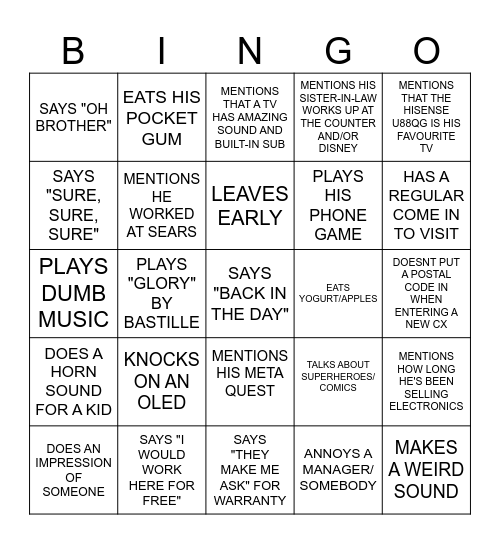 ERIC BINGO Card