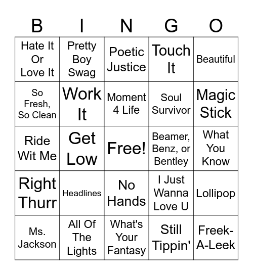 Gold School Bingo Card