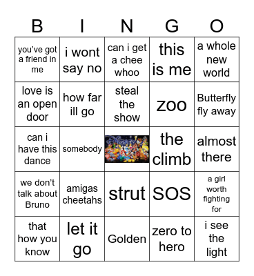 Disney with a splash of K-Pop demon hunters Bingo Card