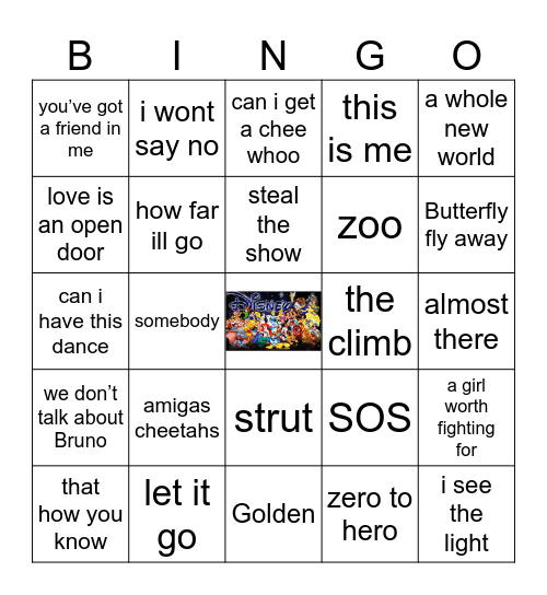 Disney with a splash of K-Pop demon hunters Bingo Card