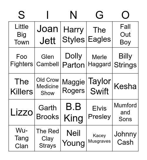 Whos been to church? The Ryman Singo: 1 line to win: ↕↖↔↘ Bingo Card