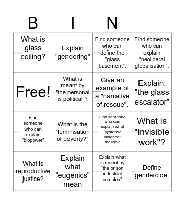 WSTA01 Bingo Card