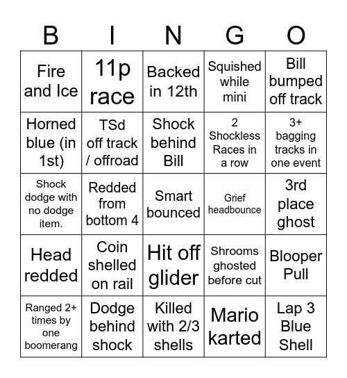 Lounge Bingo Card