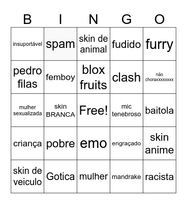 roblox Bingo Card