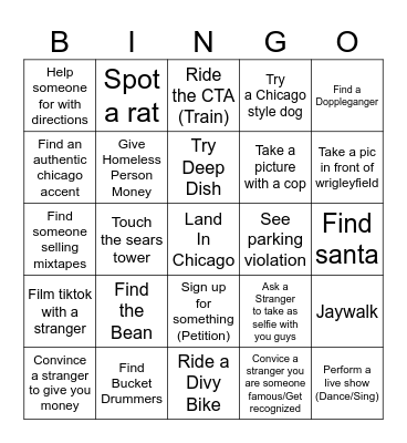 Big City Bingo Card