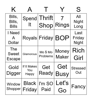 Black Friday Bingo Card