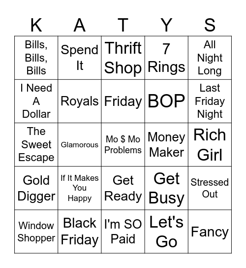 Black Friday Bingo Card