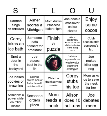 Thanksgiving Family Bingo Card