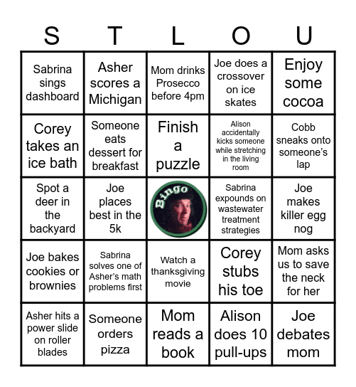 Thanksgiving Family Bingo Card