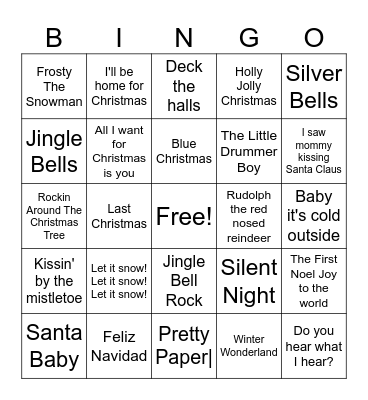 Jingle Mingle Bingo Card