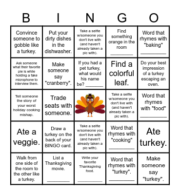 Thanksgiving Bingo Card