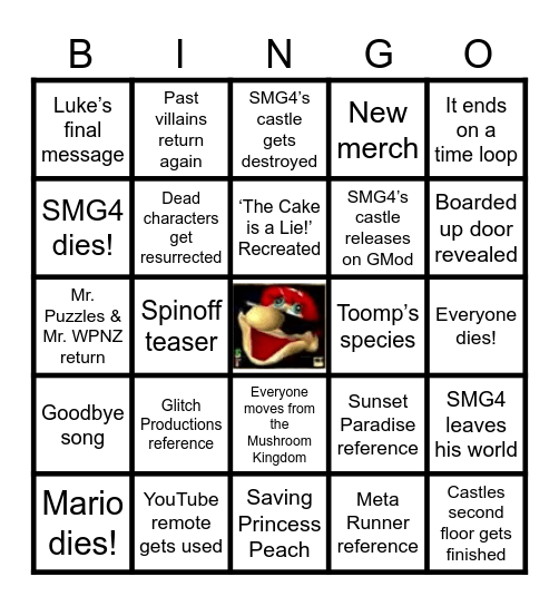 SMG4 FINALE Bingo Card