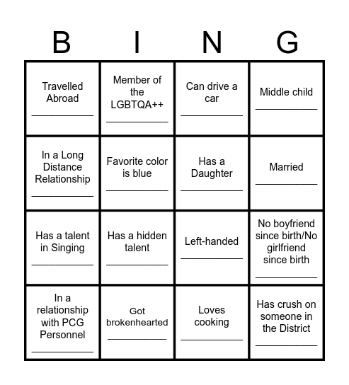 GAD ACTIVITY-NELZN Bingo Card