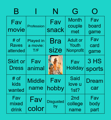 Bridal Party Bingo Card