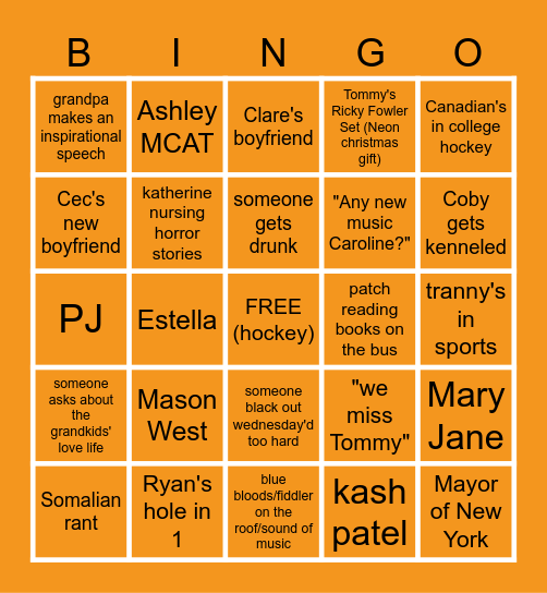 THANKSGIVING BINGO Card