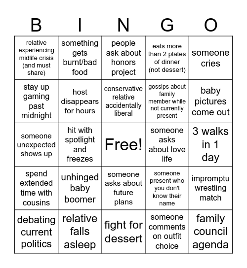 Thanksgiving Bingo Card