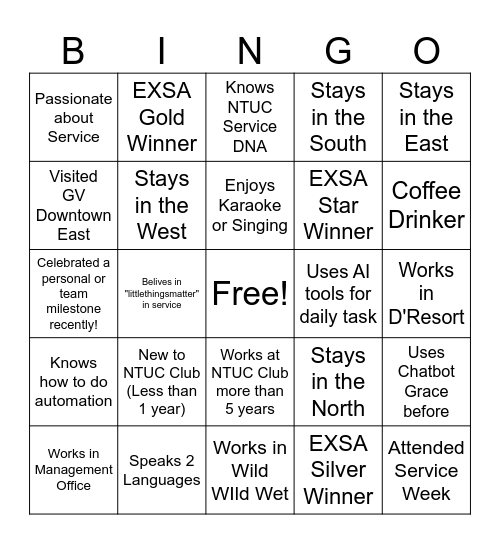 STARS 2025 Bingo Card