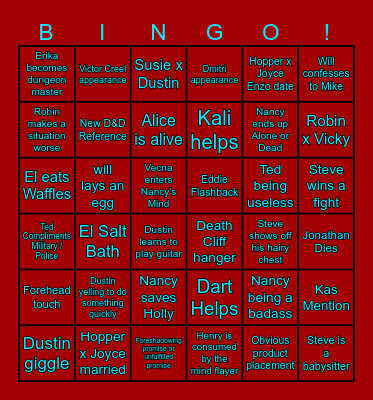 Stranger Things S5 Bingo! Bingo Card