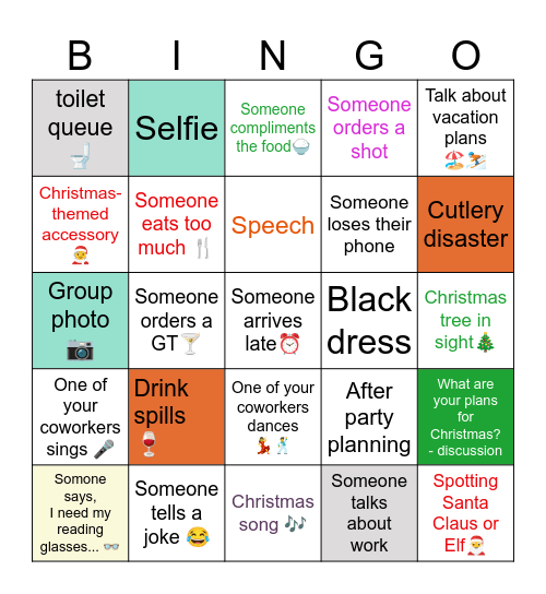 Hidex Christmas Party Bingo Card