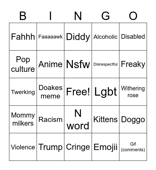 Reels Bingo Card