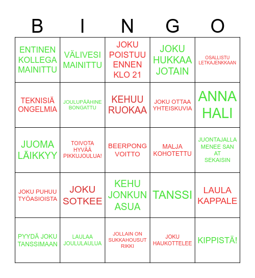BINGO Card