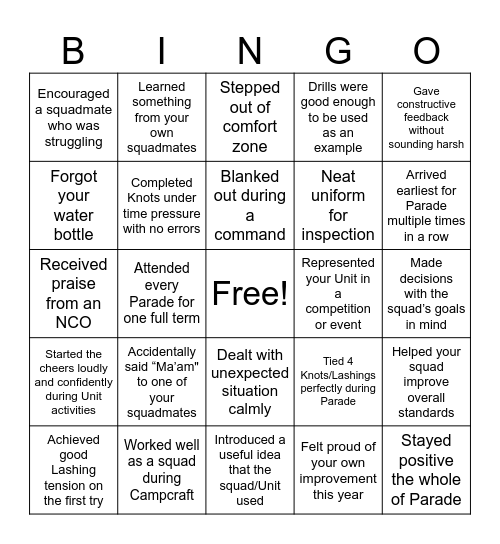 NPCC Bingo Card