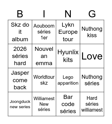 Gmmtv 2026 Bingo Card