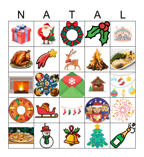 Bingo natalício Bingo Card