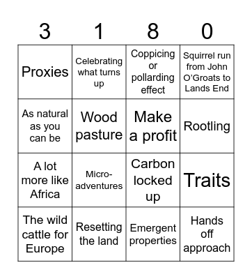 Rewilding BS Bingo! Bingo Card