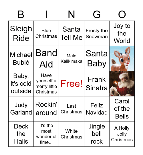 Caliber Christmas Bingo Card