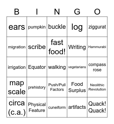 Thanksgiving Bingo! Gobble Gobble! Bingo Card