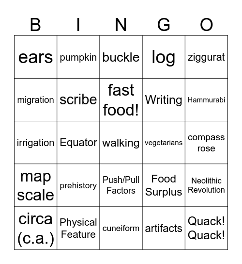 Thanksgiving Bingo! Gobble Gobble! Bingo Card