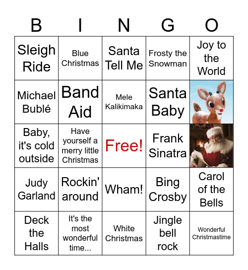 Caliber Christmas Bingo Card