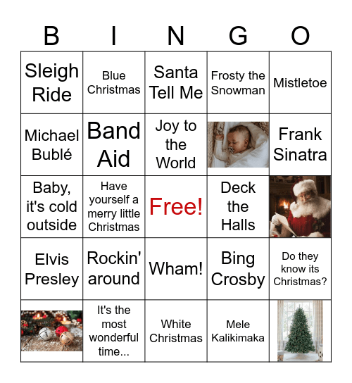 Caliber Christmas Bingo Card
