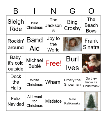 Caliber Christmas Bingo Card