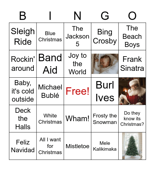 Caliber Christmas Bingo Card