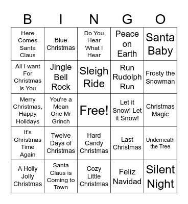 It's Christmas Time Bingo Card
