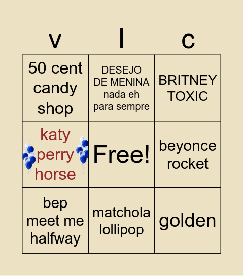 BINGORIA Bingo Card