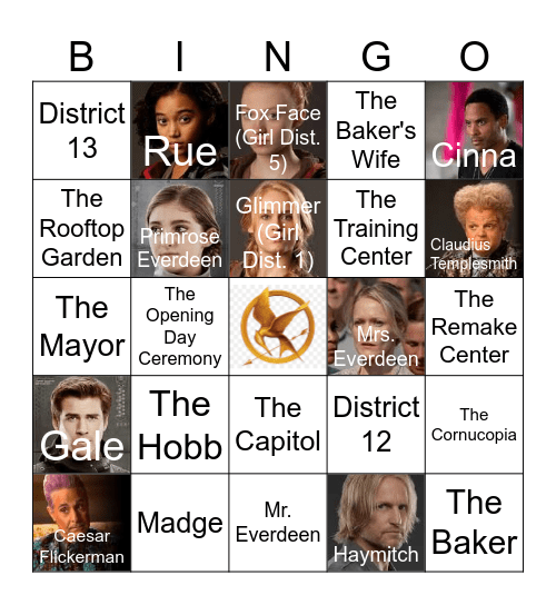The Hunger Games Bingo Card
